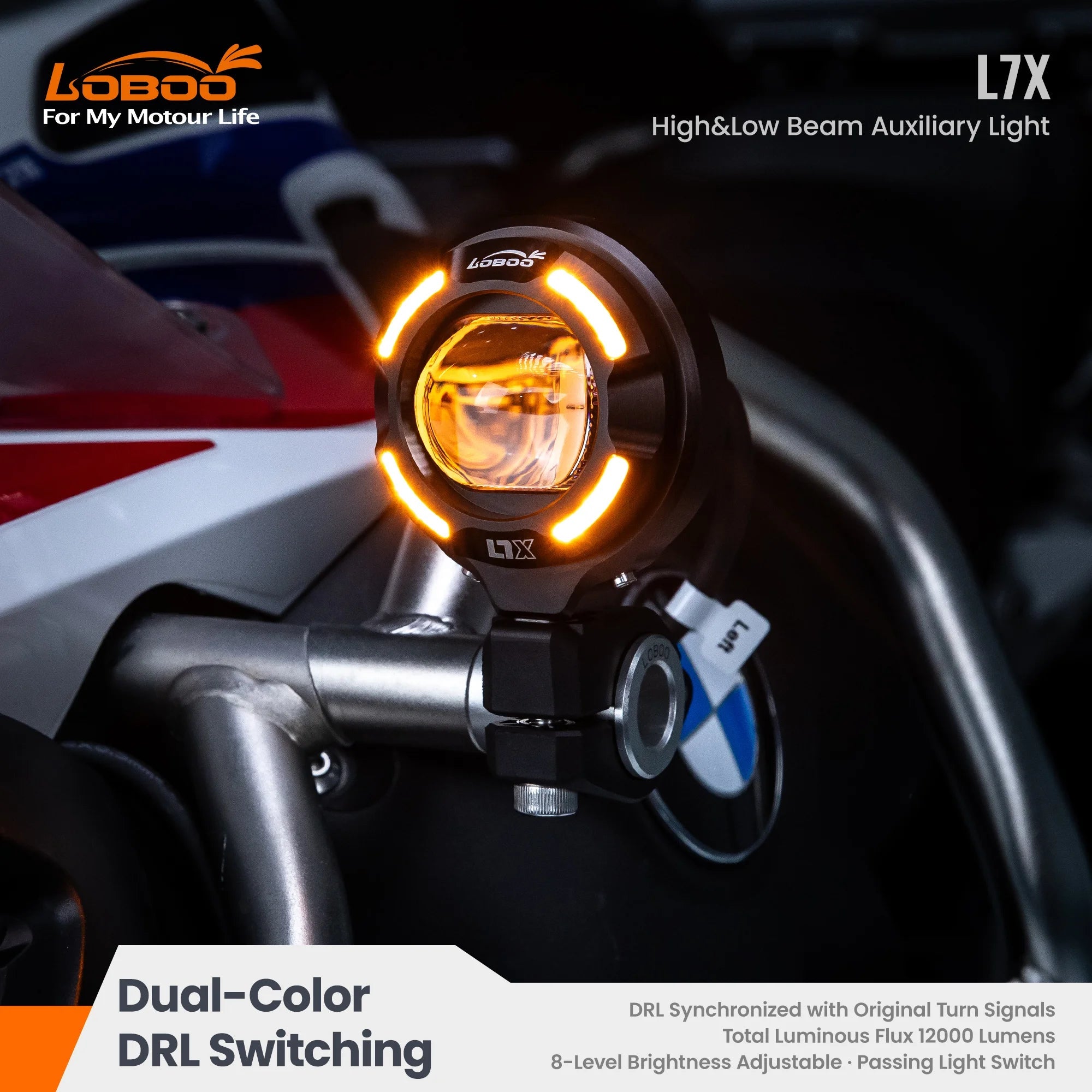 LOBOO L7X High & Low Beam Auxiliary Light - LOBOO