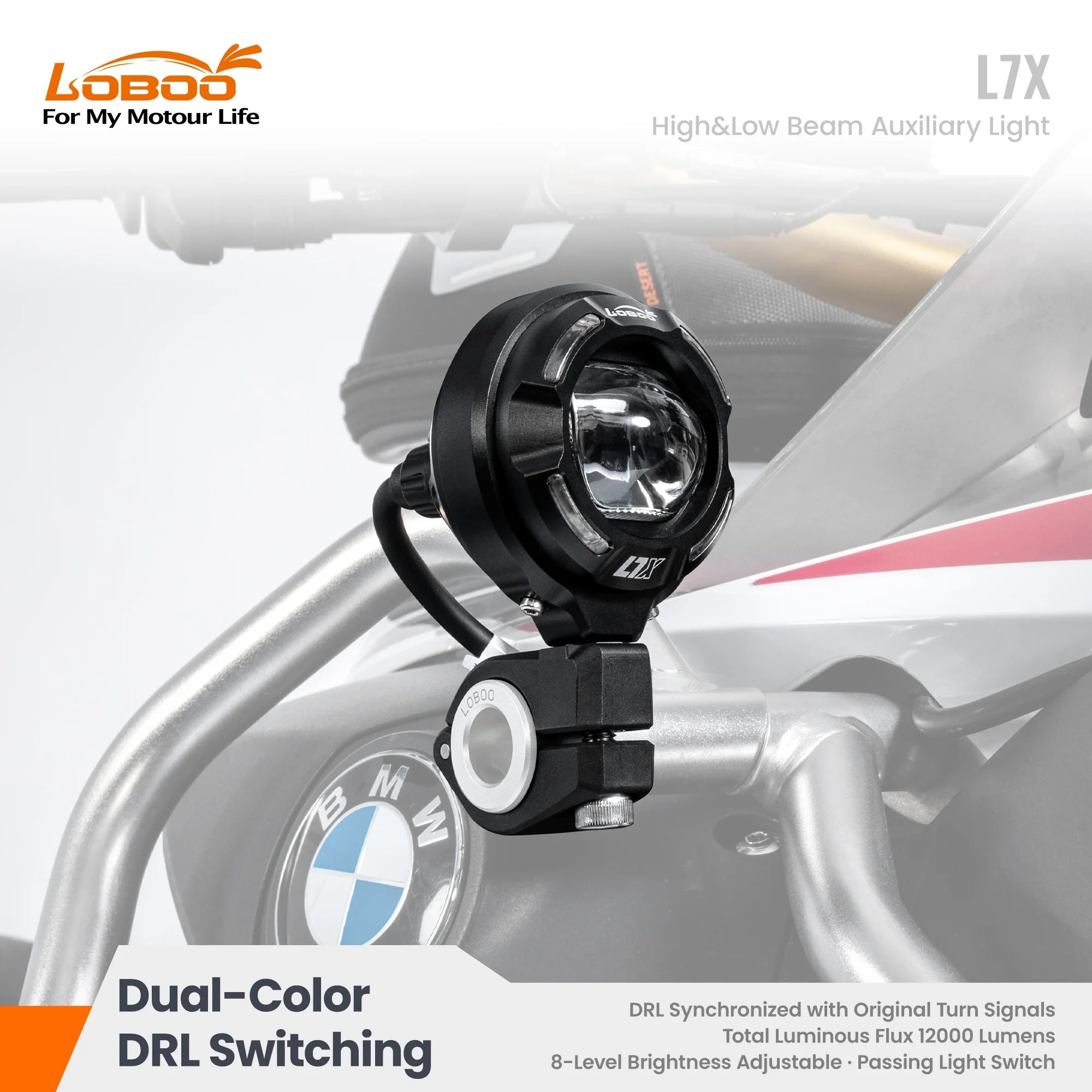 LOBOO L7X High & Low Beam Auxiliary Light - LOBOO