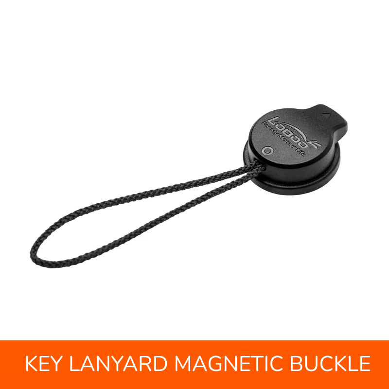 LOBOO Magnetic Key Lanyard (XGS06BK) | Quick-Release FIDLOCK Neck Strap with Genuine Leather - LOBOO
