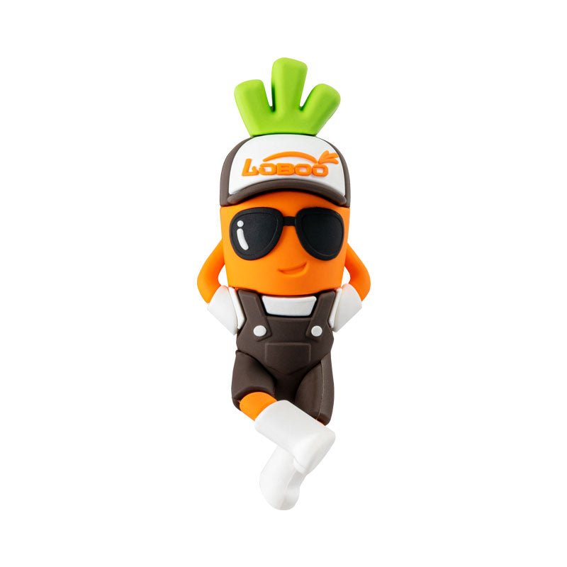 LOBOO Mascot Carrot Charm | Keychain, Flat Mount & 25mm Crash Bar Decoration - LOBOO