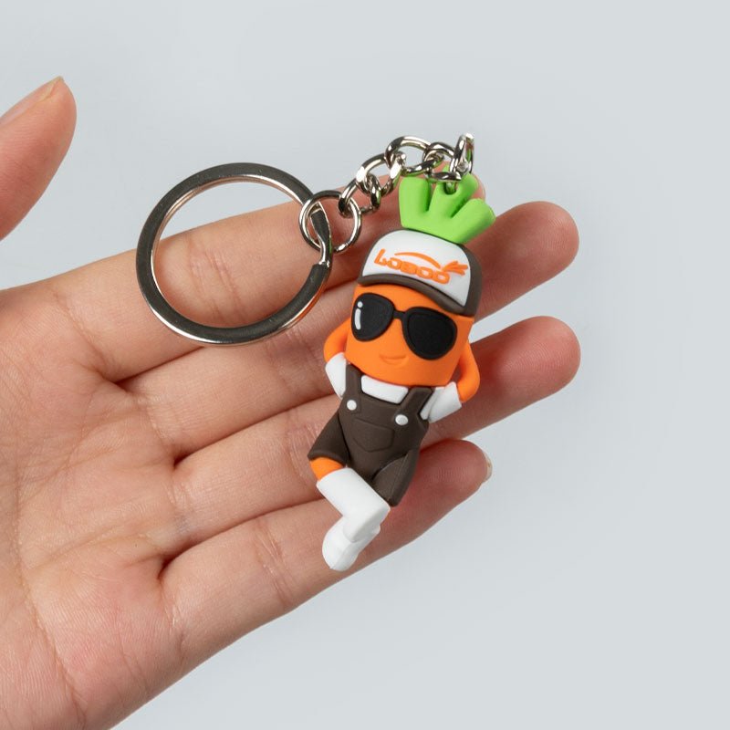 LOBOO Mascot Carrot Charm | Keychain, Flat Mount & 25mm Crash Bar Decoration - LOBOO