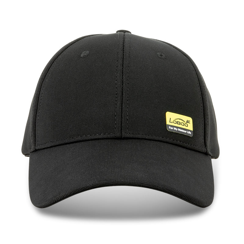 LOBOO Outdoor Sunshade Cap (XZM08BK) | Breathable Polyester Baseball Hat with Silicone Logo - LOBOO