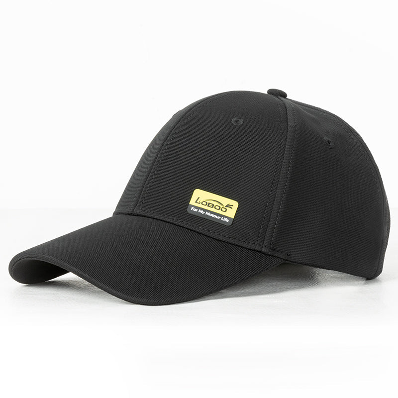 LOBOO Outdoor Sunshade Cap (XZM08BK) | Breathable Polyester Baseball Hat with Silicone Logo - LOBOO