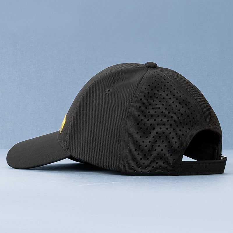 LOBOO Outdoor Sunshade Cap (XZM08BK) | Breathable Polyester Baseball Hat with Silicone Logo - LOBOO