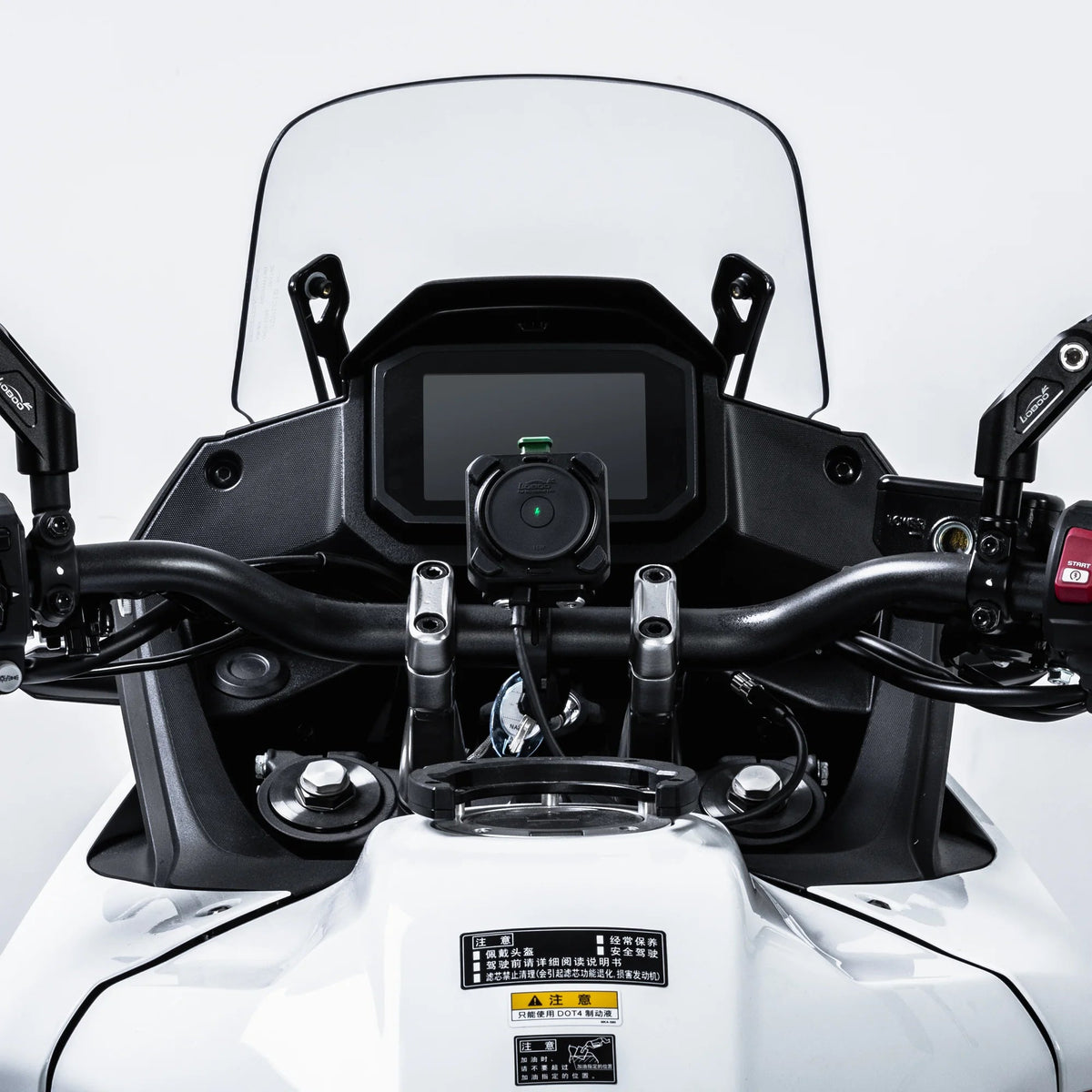 LOBOO PH04 Anti-Vibration Motorcycle Phone Mount with 15W Wireless & 30W Fast Charging for BMW, Honda, Yamaha ADV Motorcycles - LOBOO