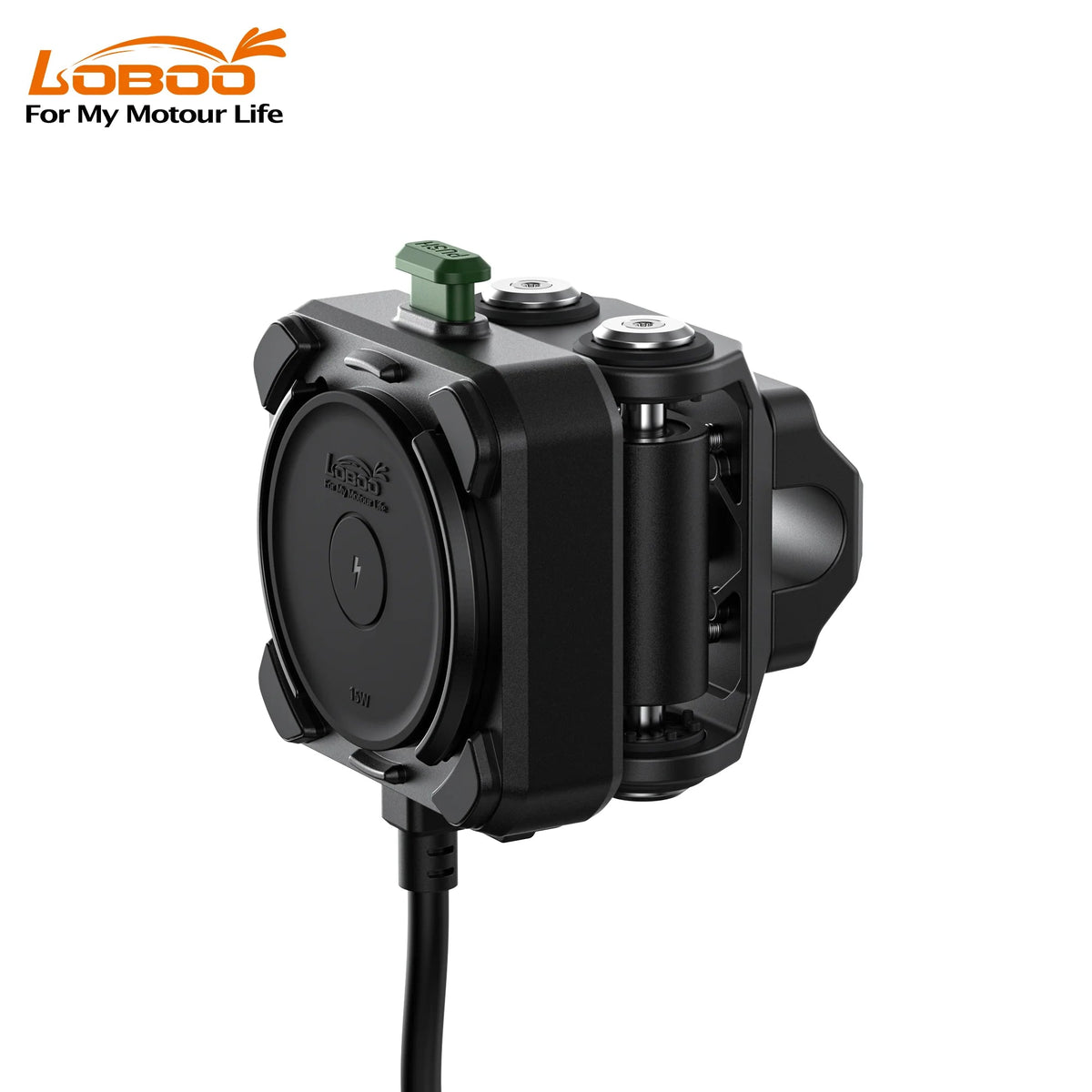 LOBOO PH04 Anti-Vibration Motorcycle Phone Mount with 15W Wireless & 30W Fast Charging for BMW, Honda, Yamaha ADV Motorcycles - LOBOO