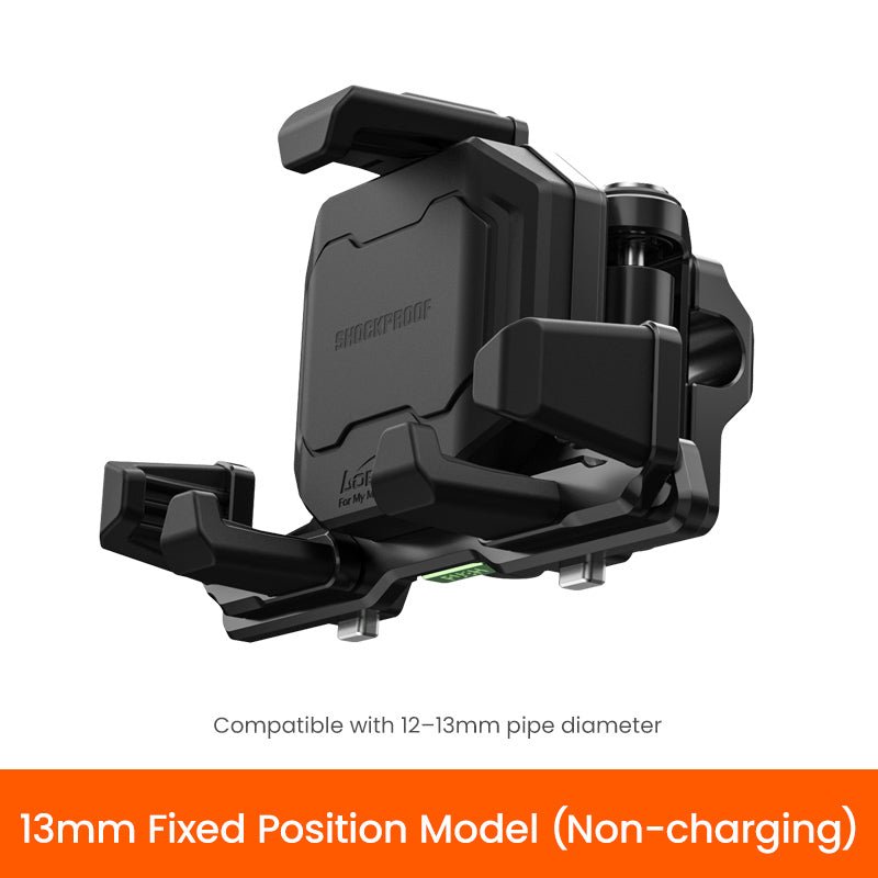 LOBOO PH06 Anti - Vibration Phone Mount - Magnetic Damping + 15W Wireless Charging - Aluminum Motorcycle Holder (Fits 4.7" - 7.2" Phones) - LOBOO