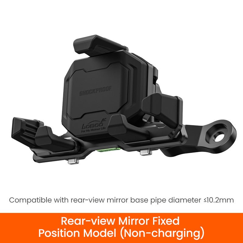 LOBOO PH06 Anti - Vibration Phone Mount - Magnetic Damping + 15W Wireless Charging - Aluminum Motorcycle Holder (Fits 4.7" - 7.2" Phones) - LOBOO