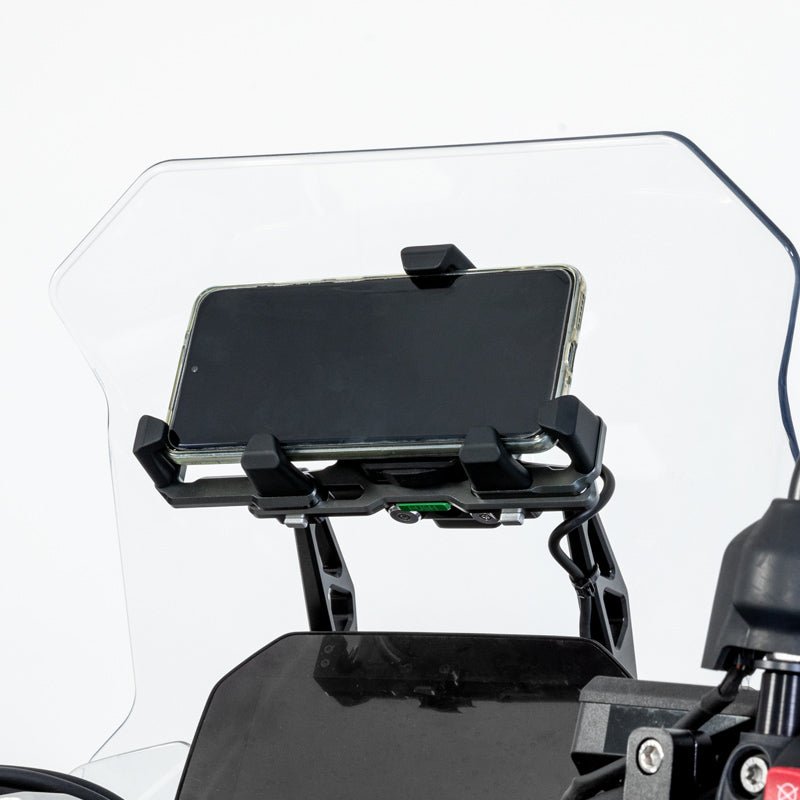 LOBOO PH06 Anti - Vibration Phone Mount - Magnetic Damping + 15W Wireless Charging - Aluminum Motorcycle Holder (Fits 4.7" - 7.2" Phones) - LOBOO