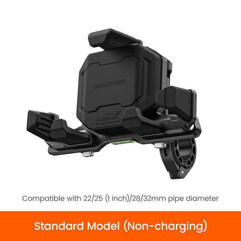 LOBOO PH06 Anti - Vibration Phone Mount - Magnetic Damping + 15W Wireless Charging - Aluminum Motorcycle Holder (Fits 4.7" - 7.2" Phones) - LOBOO