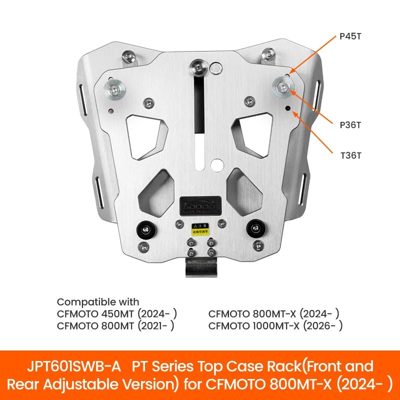 LOBOO Pike Tracker Aluminum Case System for CFMOTO 800MT-X (2024+) | Exhaust-Cutout Panniers & Top Box - LOBOO