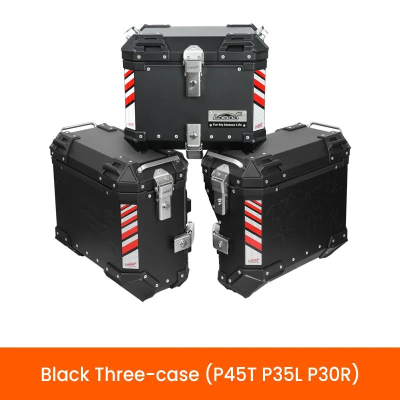LOBOO Pike Tracker Aluminum Case System for CFMOTO 800MT-X (2024+) | Exhaust-Cutout Panniers & Top Box - LOBOO