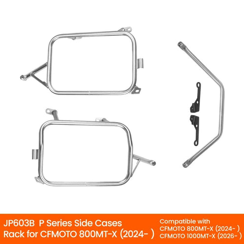 LOBOO Pike Tracker Aluminum Case System for CFMOTO 800MT-X (2024+) | Exhaust-Cutout Panniers & Top Box - LOBOO