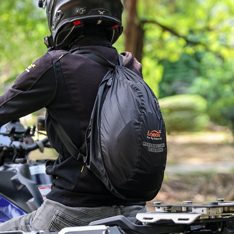 LOBOO Portable Helmet Storage Bag (BHB01BK) | Foldable Nylon Backpack for Motorcycle Helmets - LOBOO