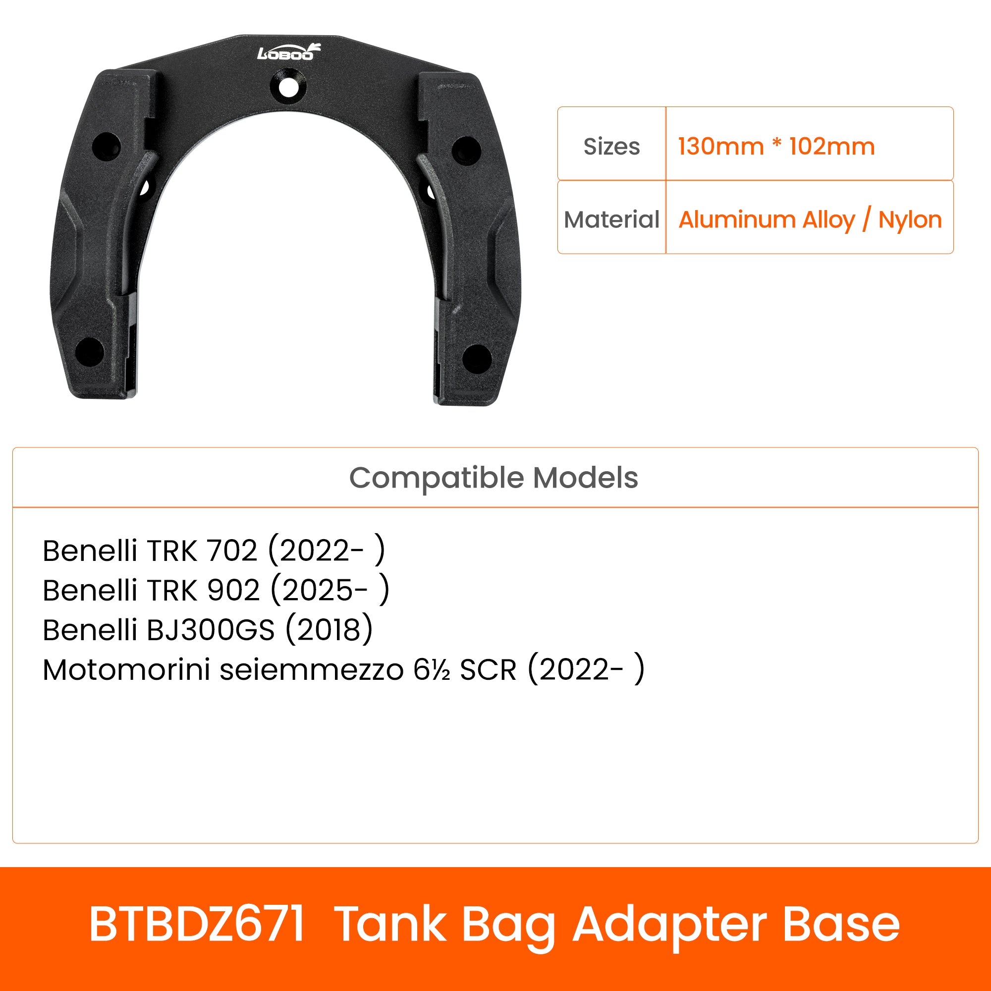 LOBOO Quick - Lock Tank Bag (Expandable) | 2520D Ballistic Nylon Adventure Luggage for BMW, KTM & Ducati - LOBOO