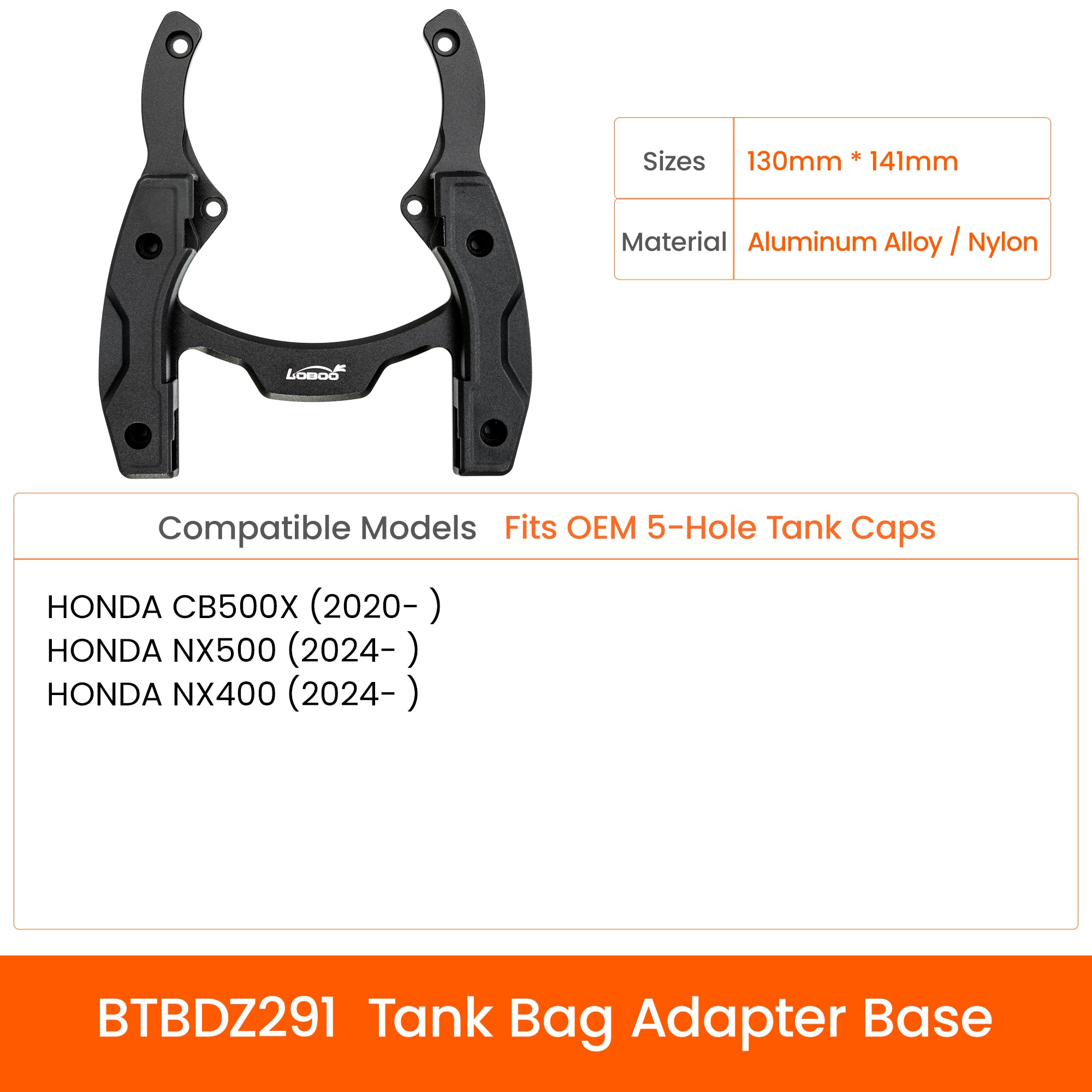 LOBOO Quick - Lock Tank Bag (Expandable) | 2520D Ballistic Nylon Adventure Luggage for BMW, KTM & Ducati - LOBOO