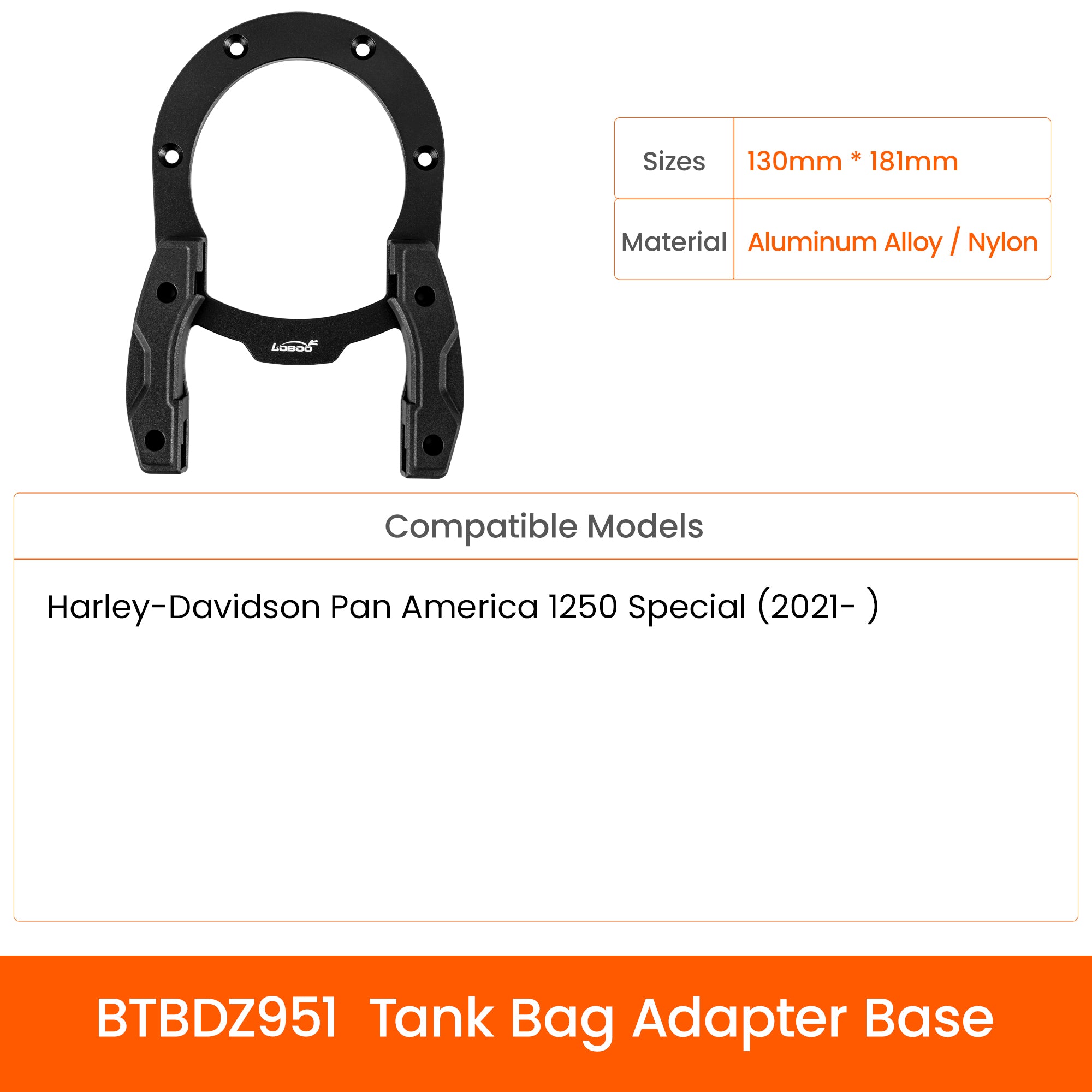 LOBOO Quick - Lock Tank Bag (Expandable) | 2520D Ballistic Nylon Adventure Luggage for BMW, KTM & Ducati - LOBOO