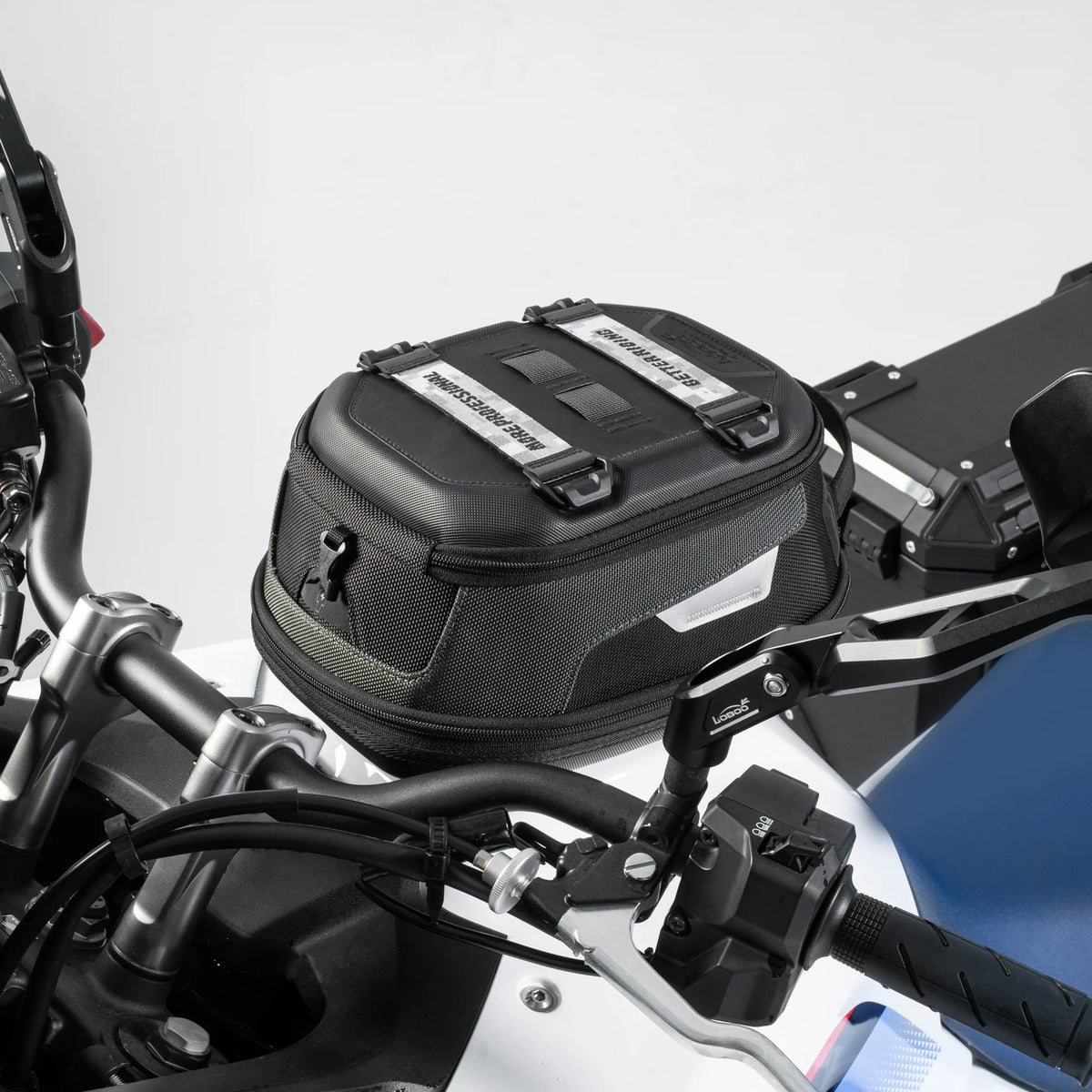 LOBOO Quick-Release Magnetic Motorcycle Tank Bag (BTB10PBK) for BMW R1250GS R1300GS, Honda Transalp Africa Twin, KTM ADV & More - LOBOO