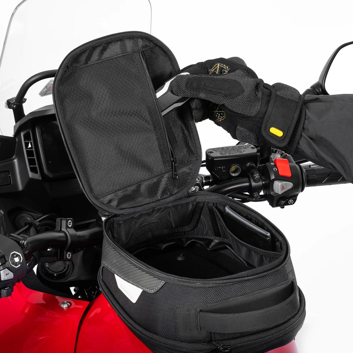 LOBOO Quick-Release Magnetic Motorcycle Tank Bag (BTB10PBK) for BMW R1250GS R1300GS, Honda Transalp Africa Twin, KTM ADV & More - LOBOO