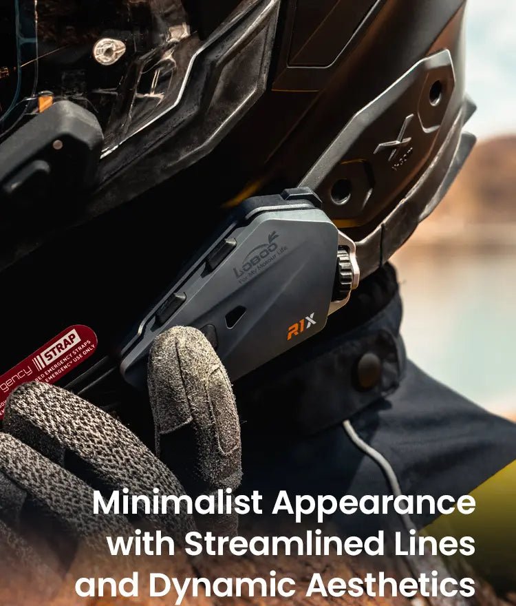 LOBOO R1X Motorcycle Helmet Headset - 45mm Speakers & CVC Noise Cancellation - LOBOO