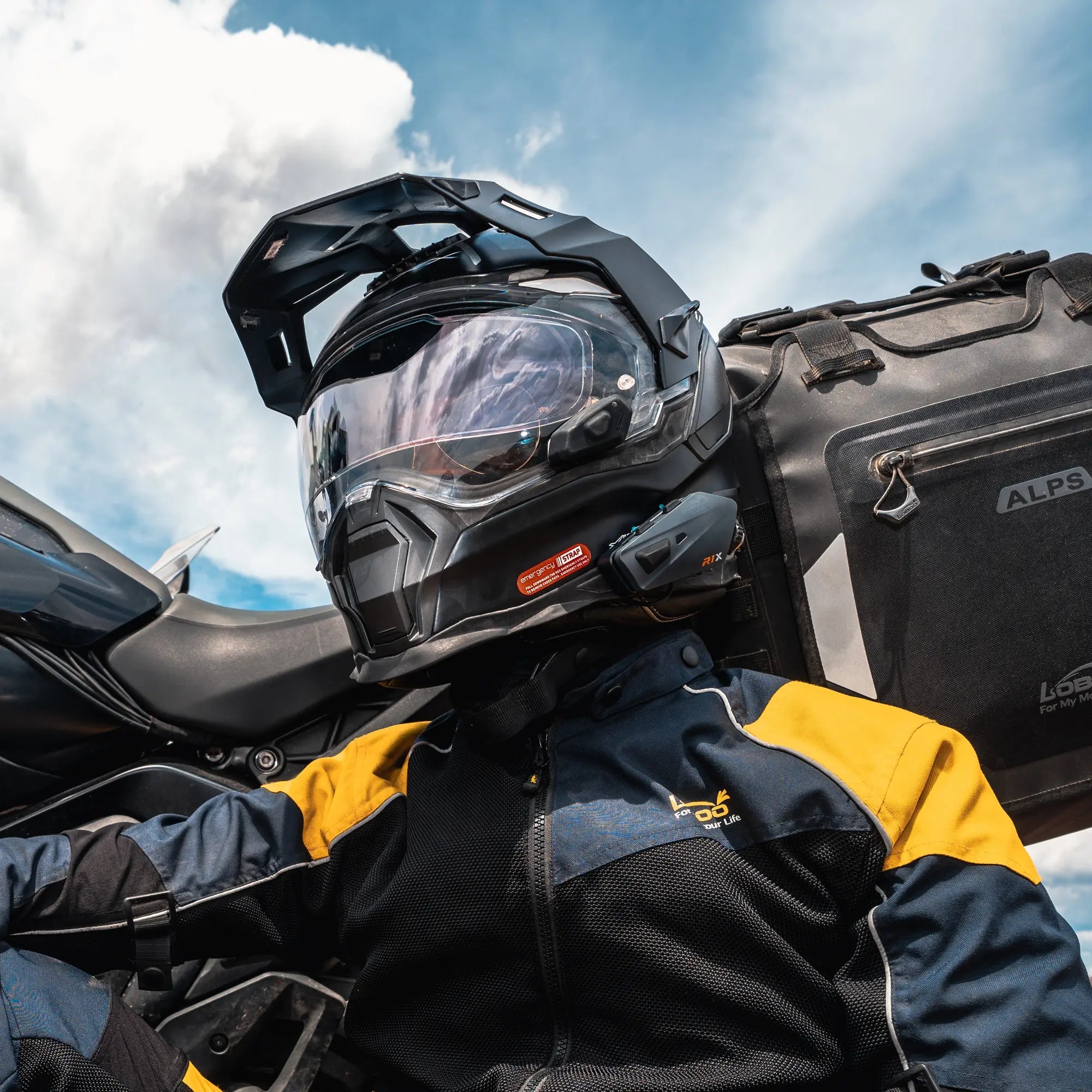 LOBOO R1X Motorcycle Helmet Headset - 45mm Speakers & CVC Noise Cancellation - LOBOO