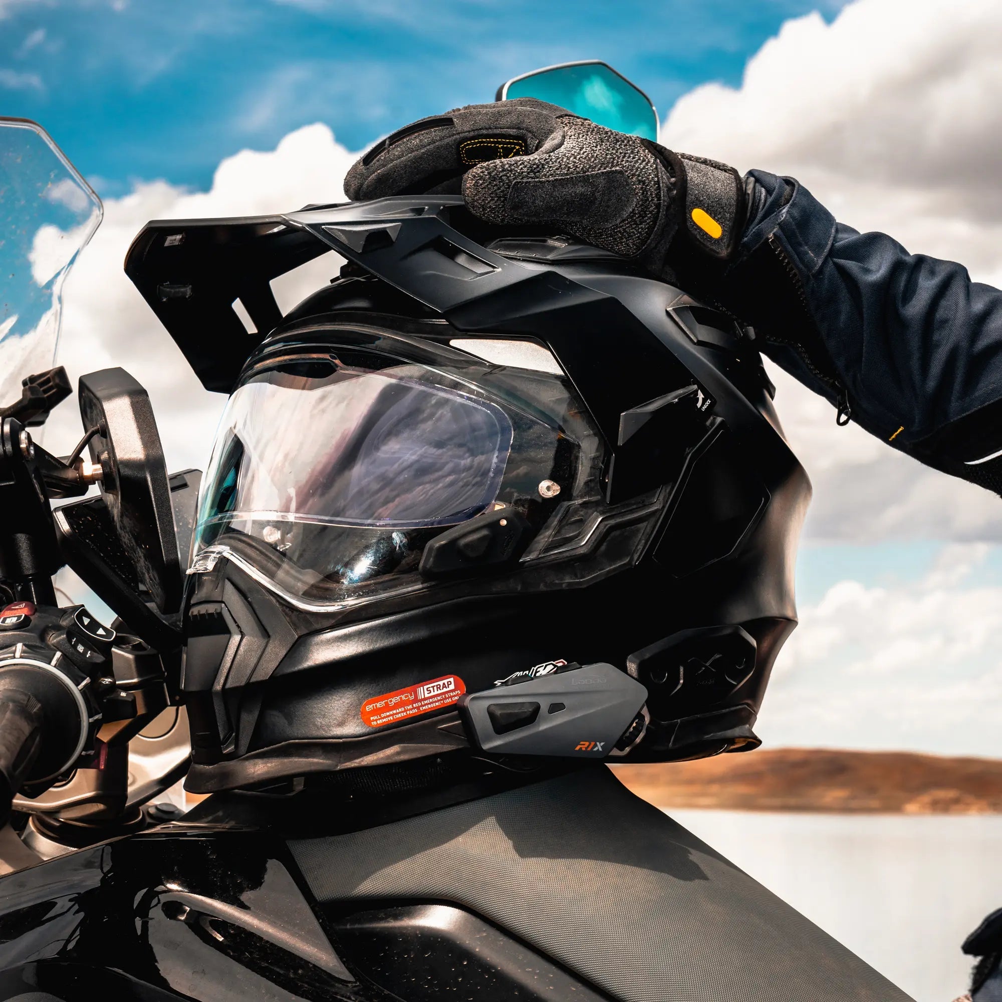 LOBOO R1X Motorcycle Helmet Headset - 45mm Speakers & CVC Noise Cancellation - LOBOO