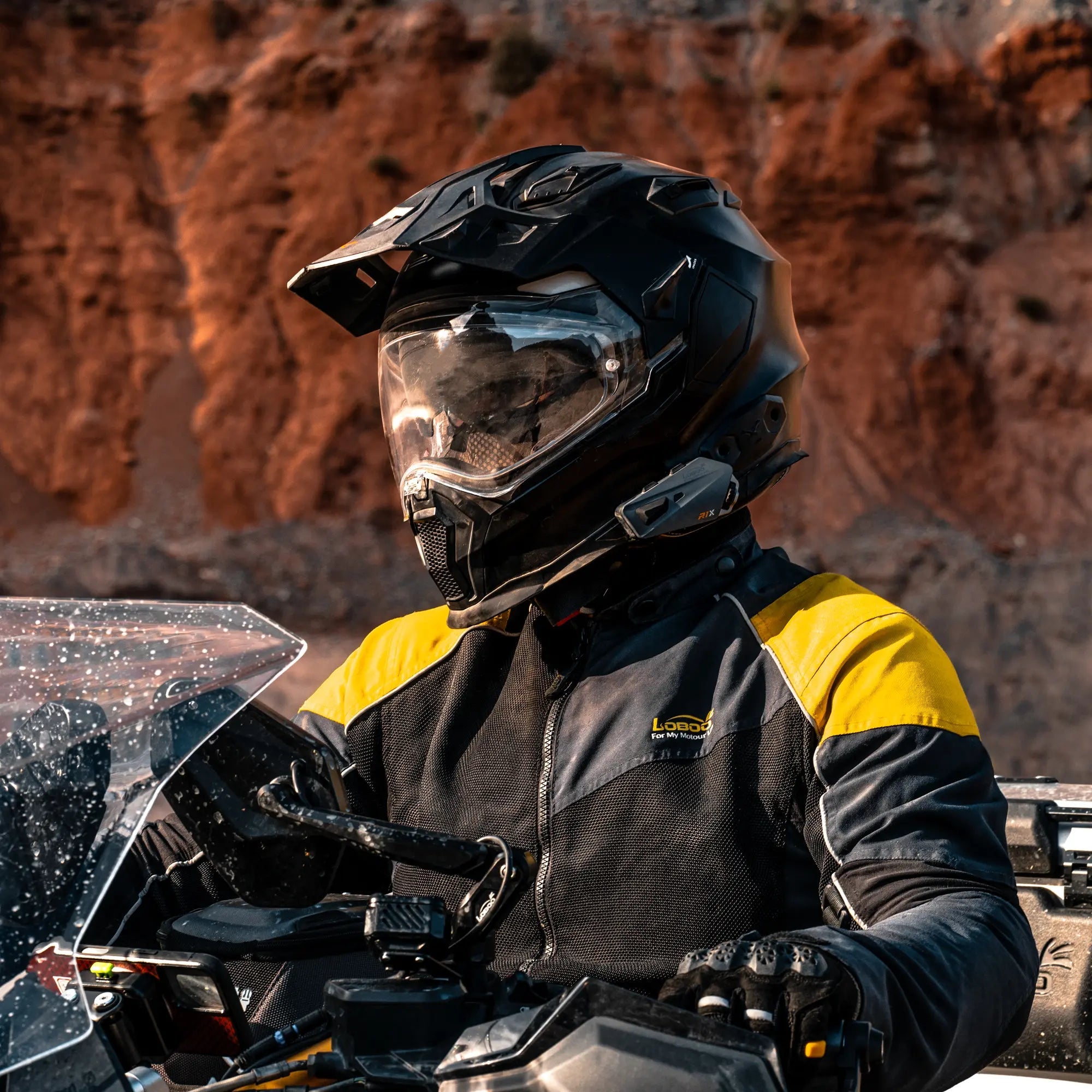 LOBOO R1X Motorcycle Helmet Headset - 45mm Speakers & CVC Noise Cancellation - LOBOO