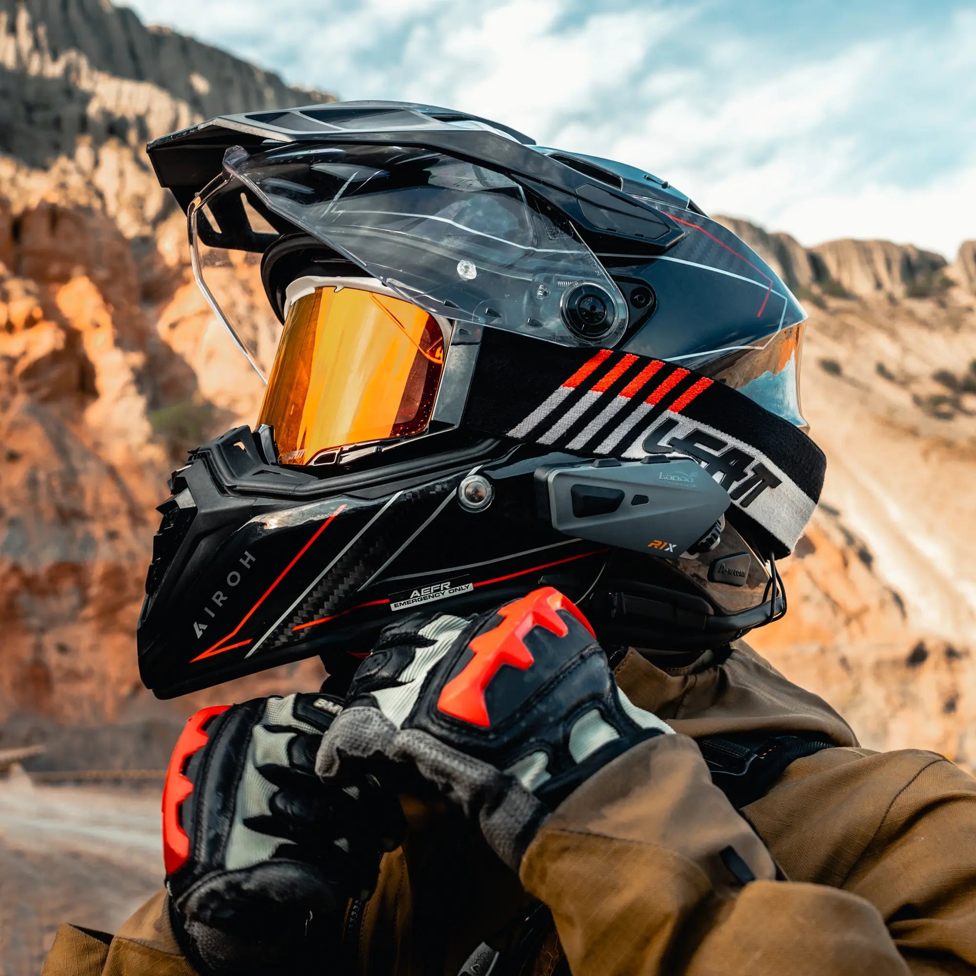 LOBOO R1X Motorcycle Helmet Headset - 45mm Speakers & CVC Noise Cancellation - LOBOO