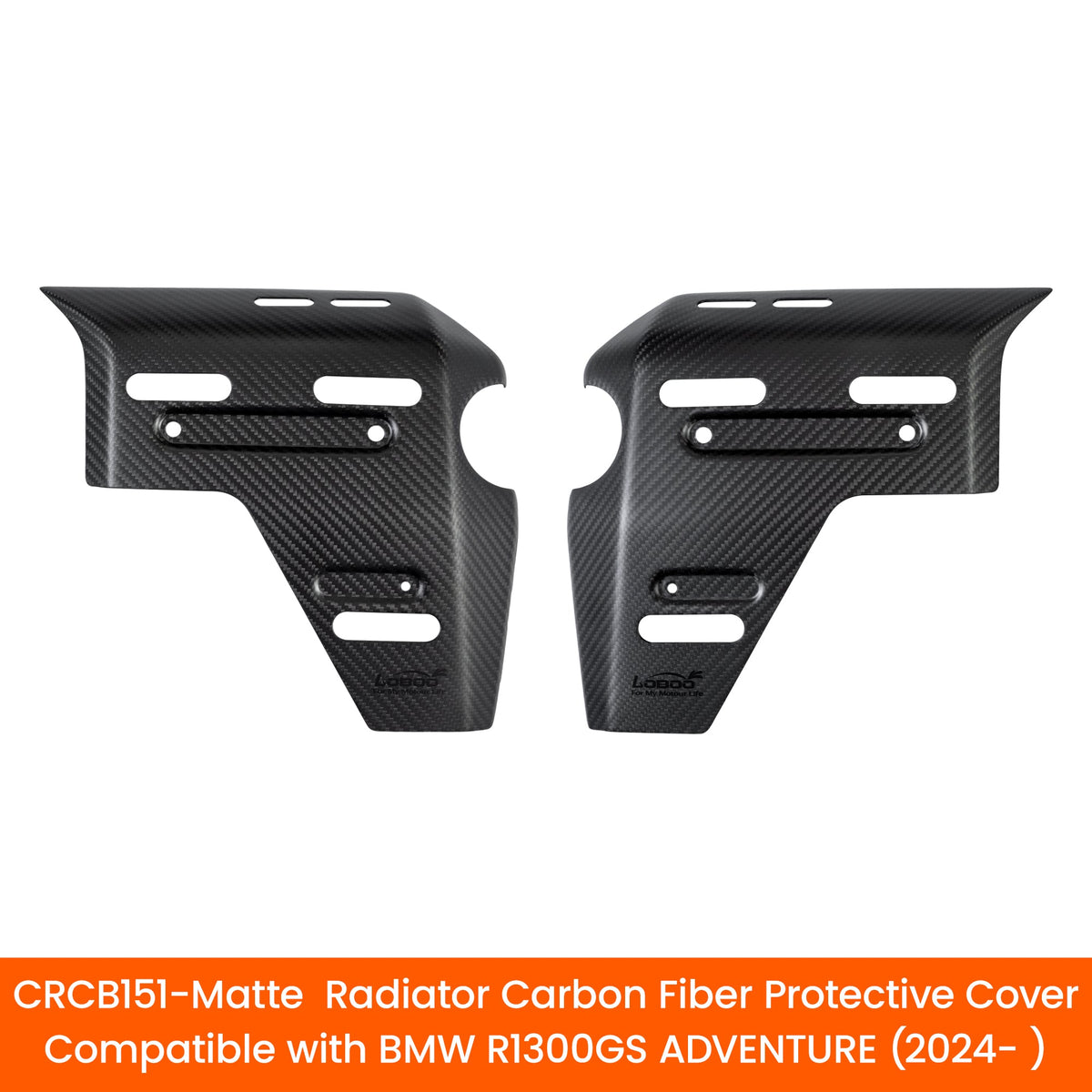 LOBOO Real Carbon Fiber Radiator Guards for BMW R1300GS ADV (2024-) | Lightweight Protective Cover & Bag Mounts - LOBOO
