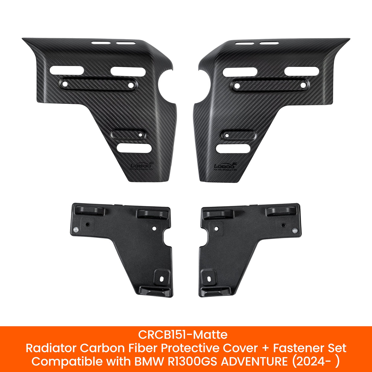 LOBOO Real Carbon Fiber Radiator Guards for BMW R1300GS ADV (2024-) | Lightweight Protective Cover & Bag Mounts - LOBOO