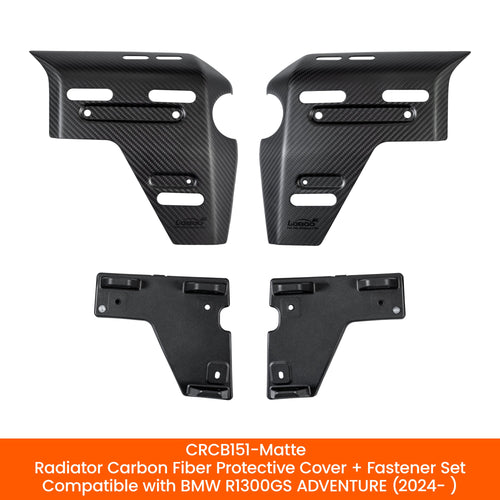 LOBOO Real Carbon Fiber Radiator Guards for BMW R1300GS ADV (2024-) | Lightweight Protective Cover & Bag Mounts - LOBOO