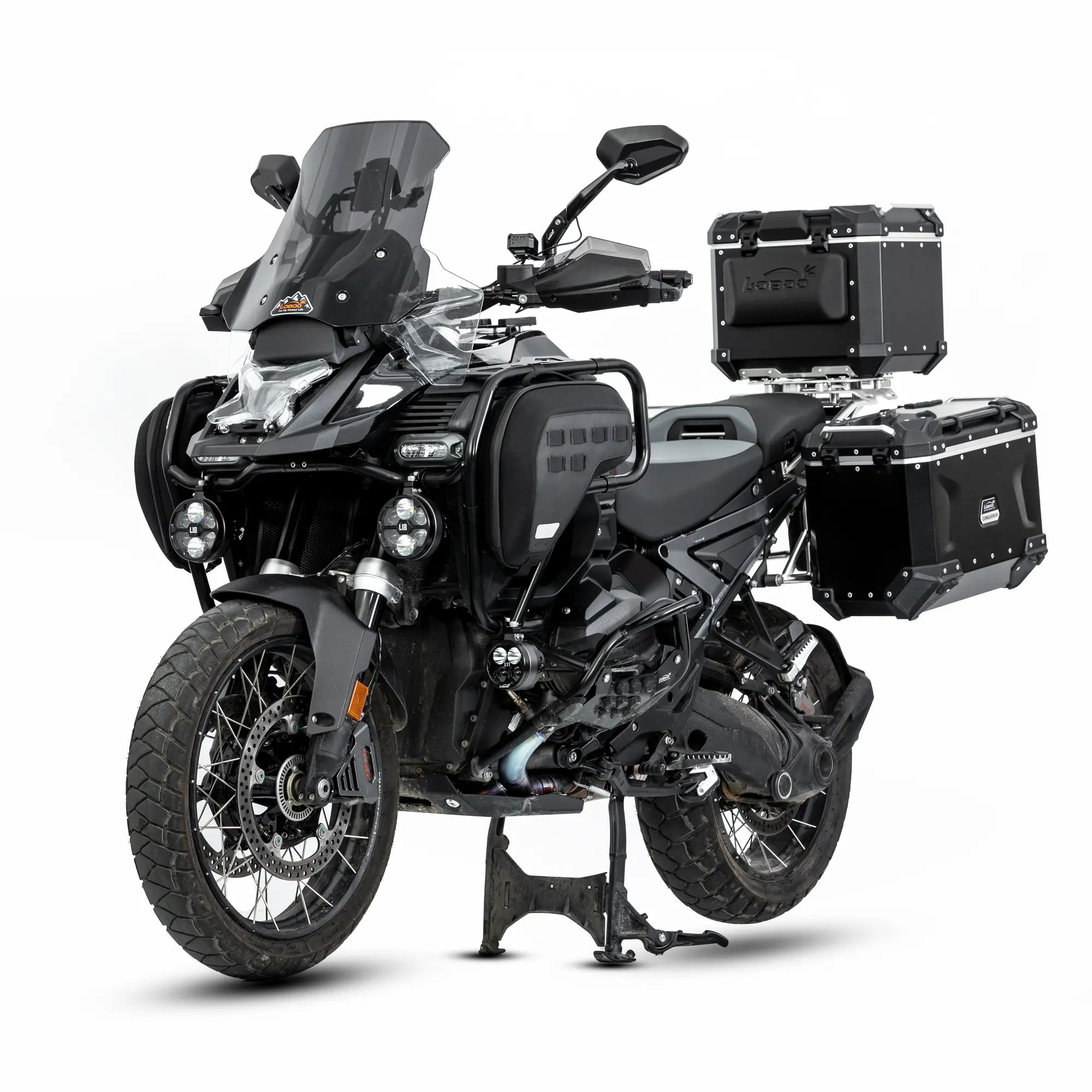 LOBOO Real Carbon Fiber Radiator Guards for BMW R1300GS ADV (2024 - ) | Lightweight Protective Cover & Bag Mounts - LOBOO