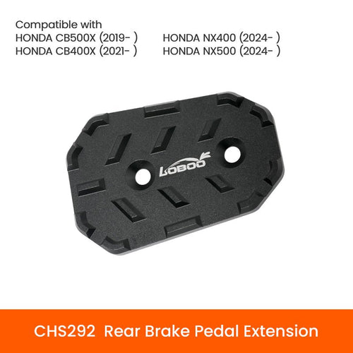 LOBOO Rear Brake Pedal Extension for Honda CB500X (2019+) & NX400（2024-）NX500（2024-） | CNC Aluminum Foot Pad - LOBOO