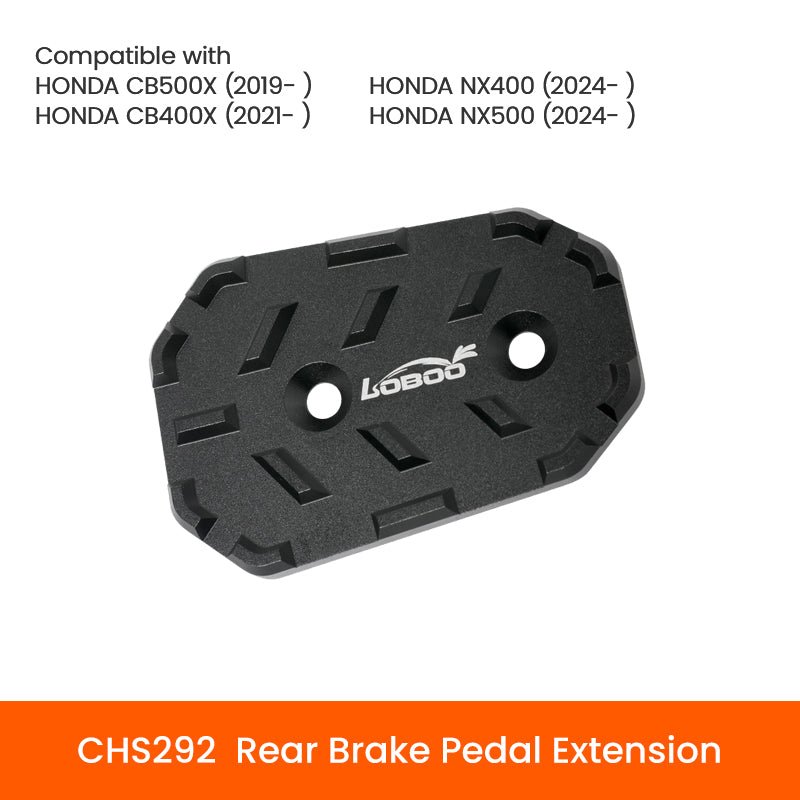 LOBOO Rear Brake Pedal Extension for Honda CB500X (2019+) & NX400（2024-）NX500（2024-） | CNC Aluminum Foot Pad - LOBOO