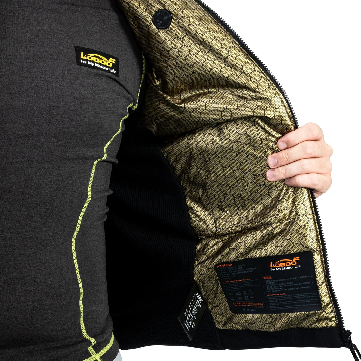LOBOO RJR10 Electric Heating Vest | 3M Thinsulate & Carbon Fiber Smart Warmer with Dual-Zone Control - LOBOO