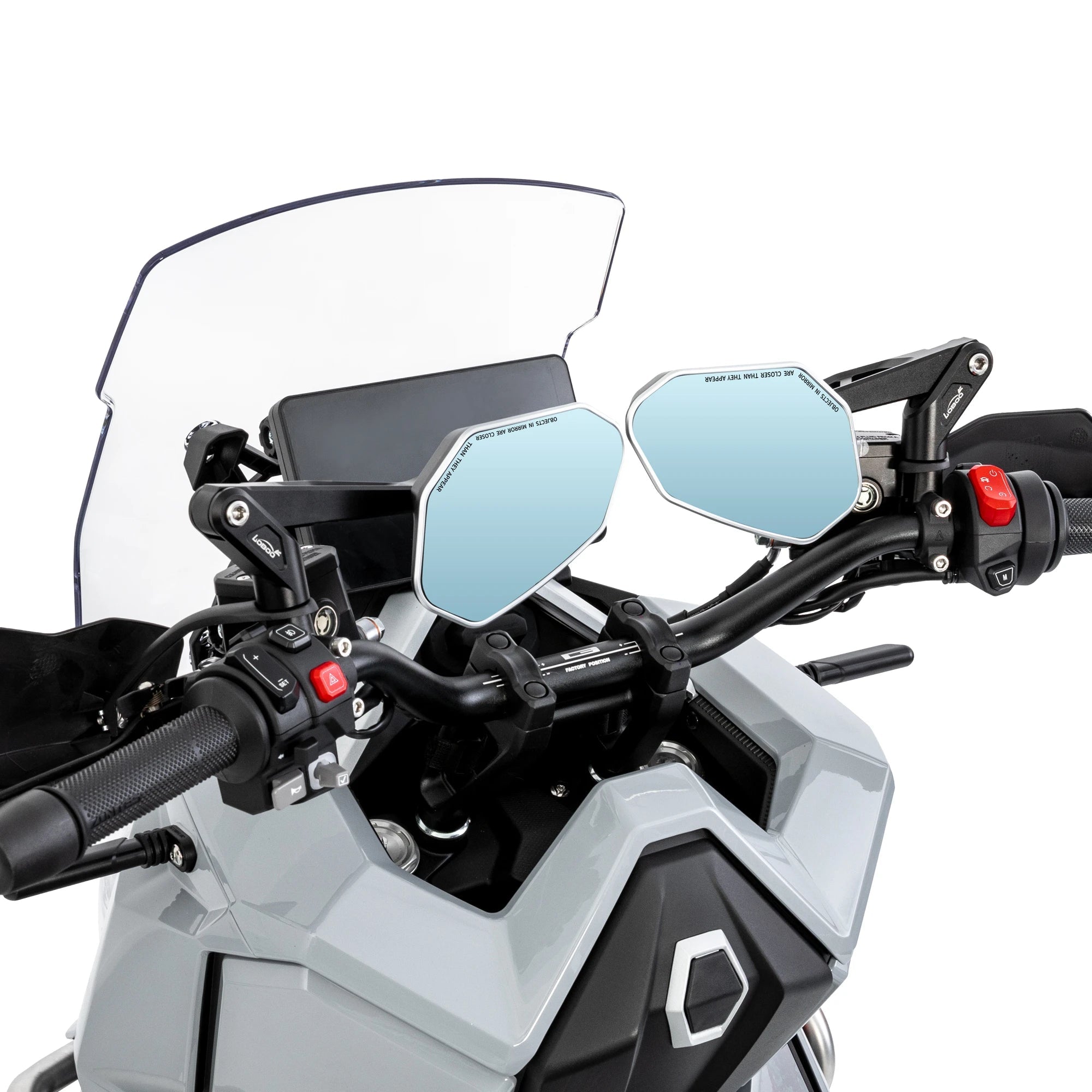 LOBOO RM03 - Lite Foldable Adventure Mirrors | 1200R Wide - Angle & Anti - Glare | Universal Fit - LOBOO