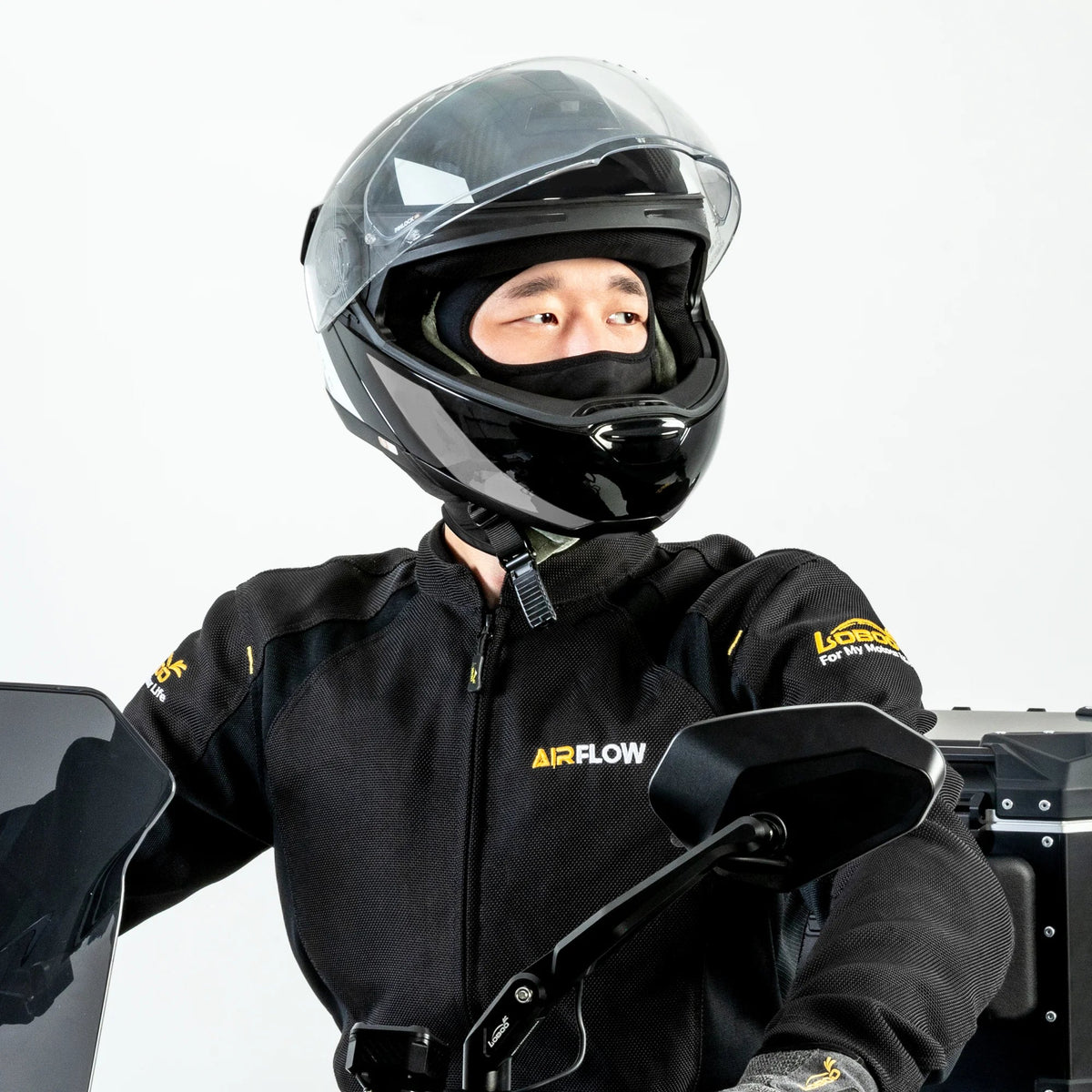 LOBOO RTT30 Cooling Motorcycle Balaclava | Breathable COOLMAX Summer Helmet Liner Face Mask with Glasses Slots - LOBOO