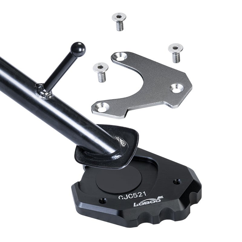 LOBOO Side Stand Extension for Honda XL750 Transalp (2024+) | CNC Aluminum & Stainless Steel Kickstand Pad - LOBOO