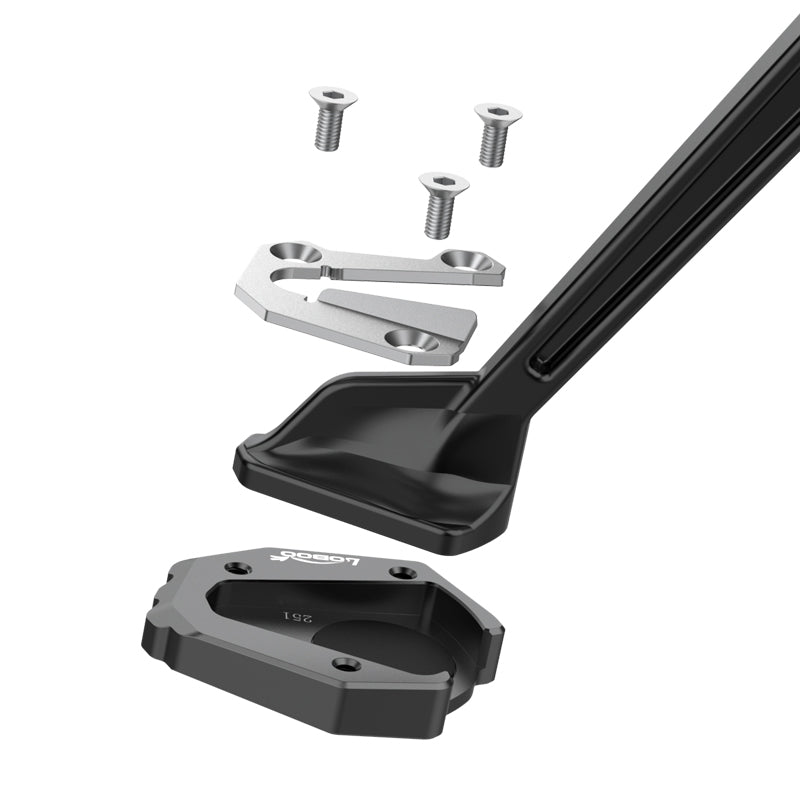 LOBOO Side Stand Extension for KTM 1290 Super Adventure S (2022+) | CNC Aluminum & Stainless Steel Pad - LOBOO