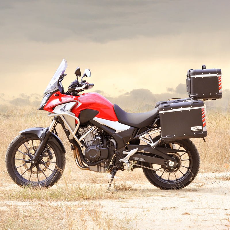 LOBOO Tibet Aluminum Luggage System for Honda CB500X, NX400 & CB400X | Symmetrical Panniers & Top Case - LOBOO