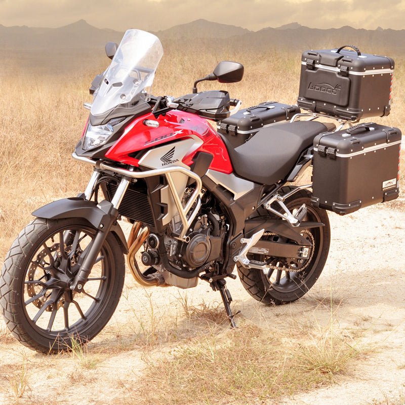 LOBOO Tibet Aluminum Luggage System for Honda CB500X, NX400 & CB400X | Symmetrical Panniers & Top Case - LOBOO