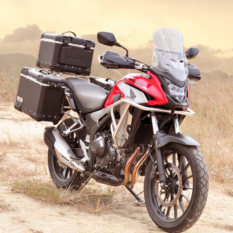 LOBOO Tibet Aluminum Luggage System for Honda CB500X, NX400 & CB400X | Symmetrical Panniers & Top Case - LOBOO