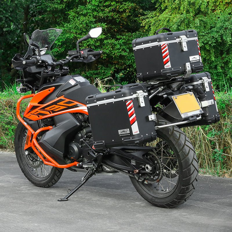 LOBOO Tibet B Aluminum Panniers & Top Case for KTM 790/890 Adventure | Exhaust - Cutout System - LOBOO