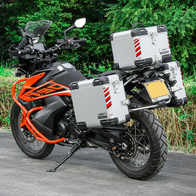 LOBOO Tibet B Aluminum Panniers & Top Case for KTM 790/890 Adventure | Exhaust - Cutout System - LOBOO