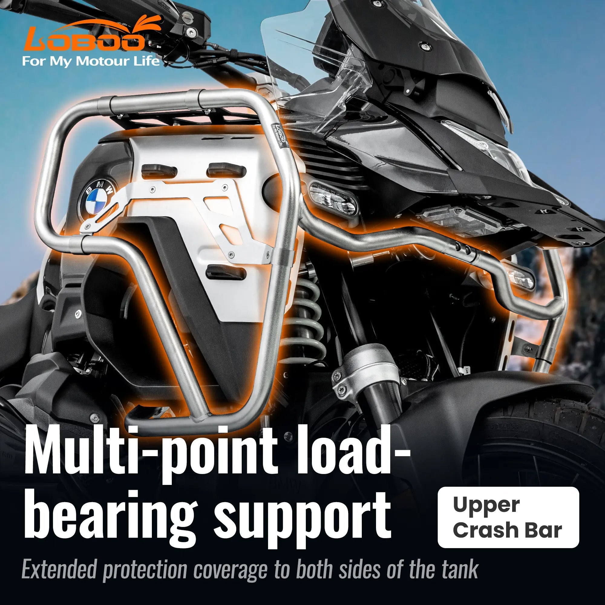LOBOO Upper Crash Bar for BMW R1300GS Adventure（2024 - ） - LOBOO