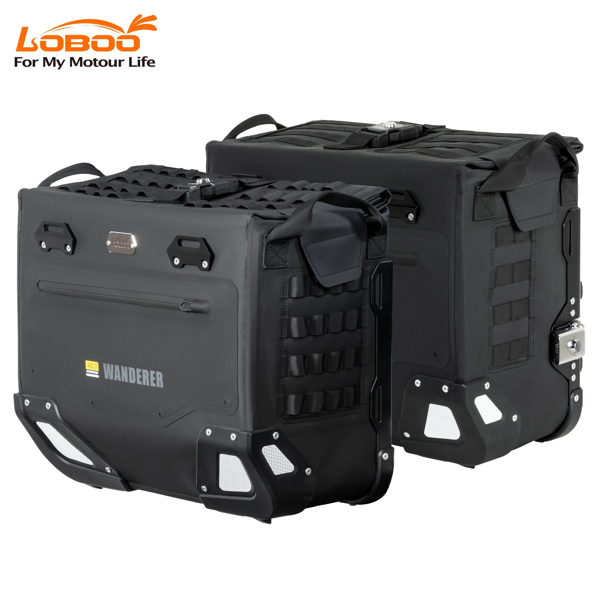 LOBOO Wanderer Waterproof Side Bags (30L/40L) | Quick - Release Soft Pannier System with MOLLE - LOBOO