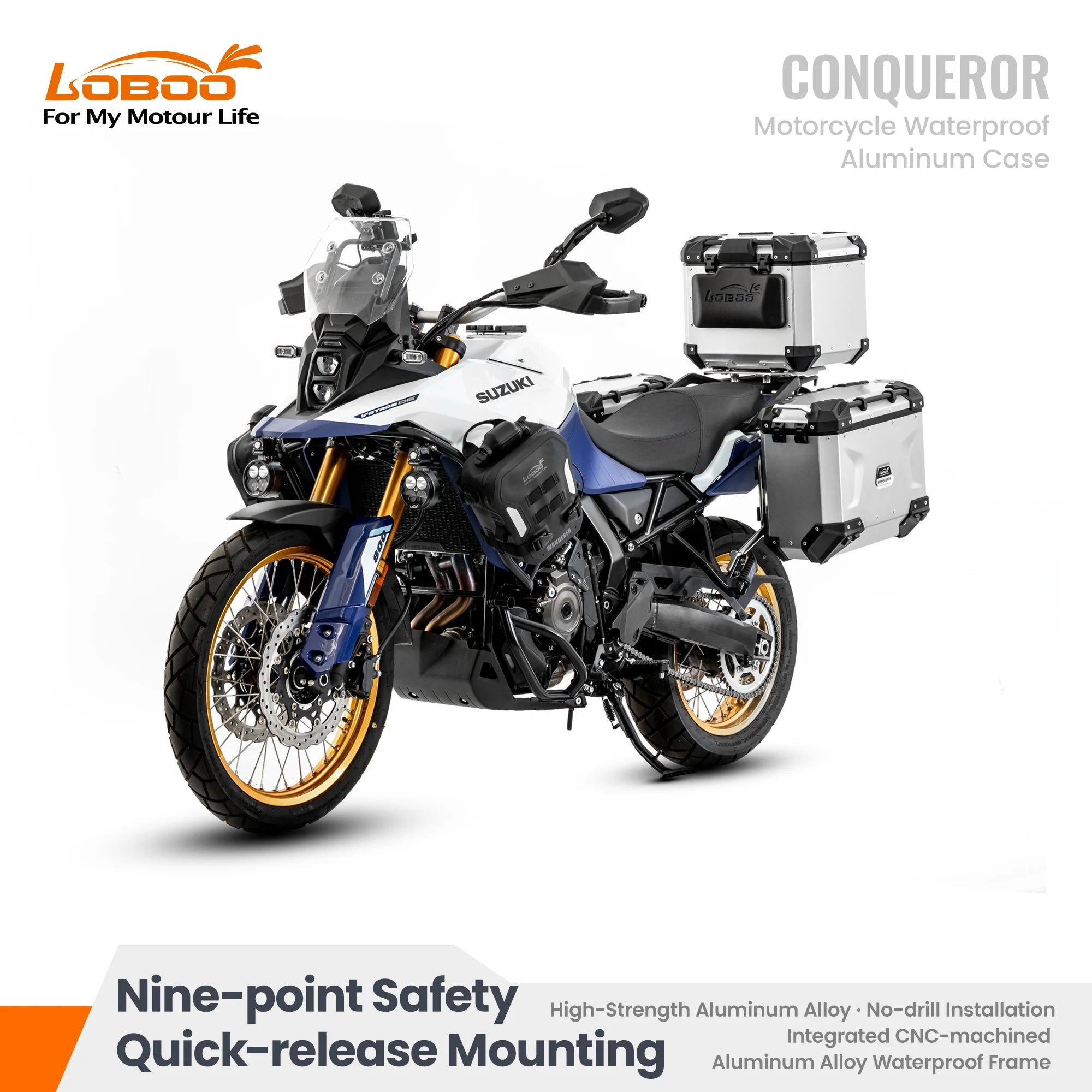 PIKE TRACKER Series Side Cases and Top Case - SUZUKI V - STROM 800DE(2024 - ) - LOBOO