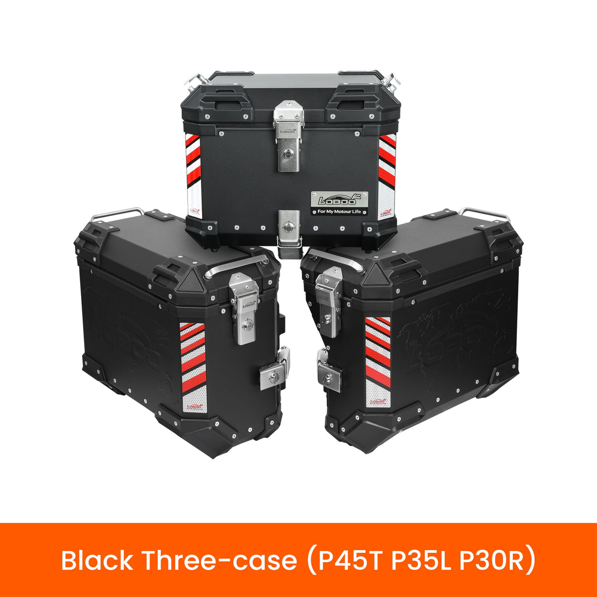 PIKE TRACKER Series Side Cases & Top Case | 35L+30L Side / 36L or 45L Top | Fits BMW, KTM, YAMAHA, DUCATI, HONDA & More - LOBOO