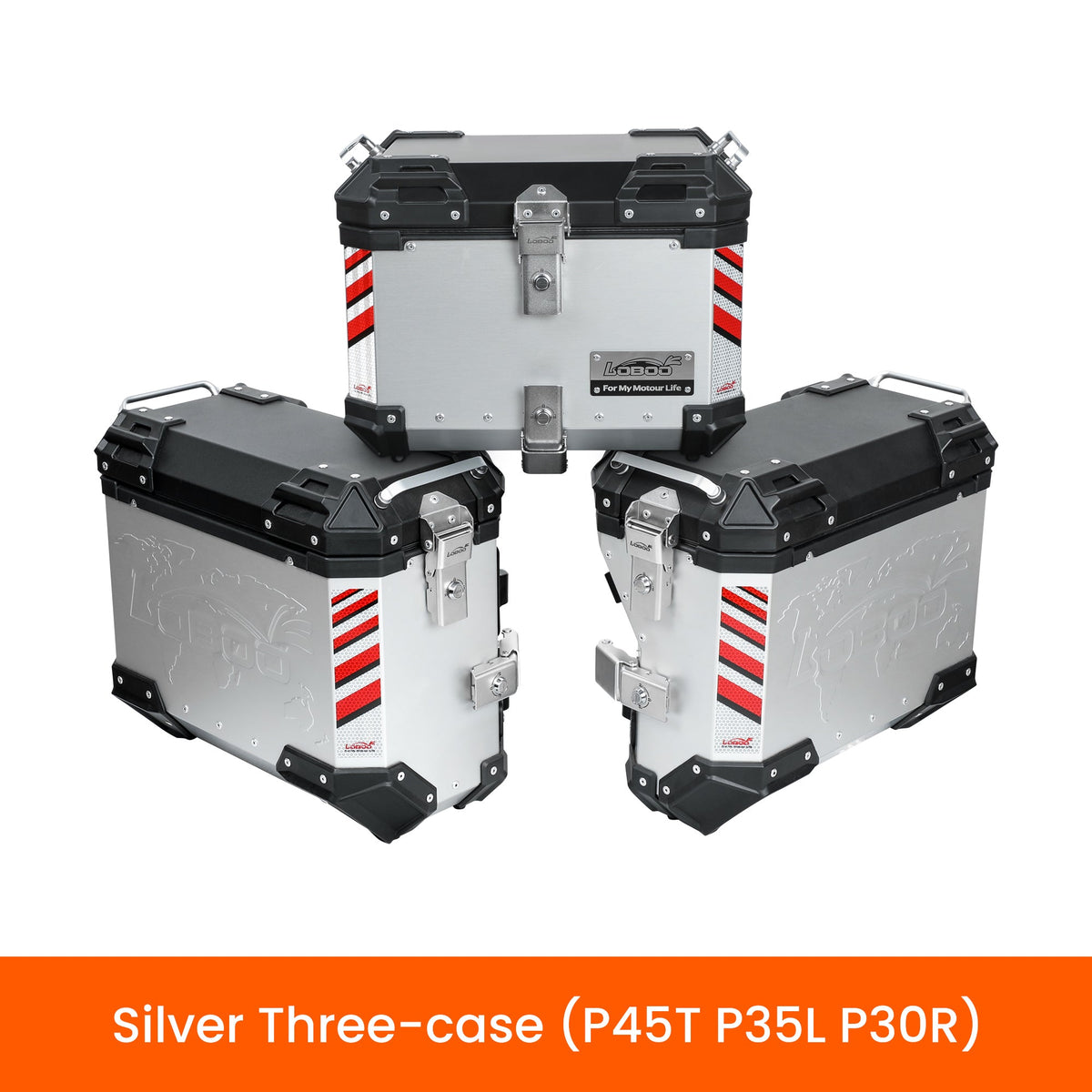 PIKE TRACKER Series Side Cases & Top Case | 35L+30L Side / 36L or 45L Top | Fits BMW, KTM, YAMAHA, DUCATI, HONDA & More - LOBOO