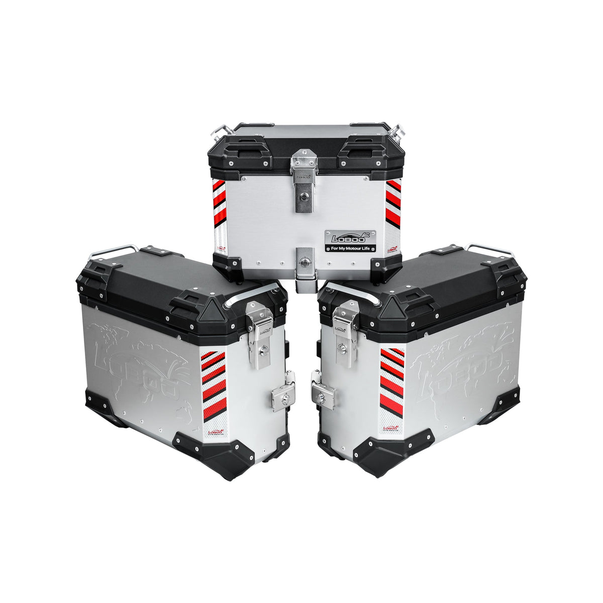 PIKE TRACKER Series Side Cases & Top Case | P35L+P35R Side / P36T or P45T Top | Fits BMW S1000XR, Honda CB400X CB500X NX400 NX500 NC750X XL750 - LOBOO